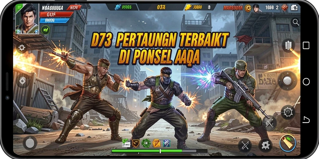 Tampilan aksi seru dalam gameplay Fighting D73.