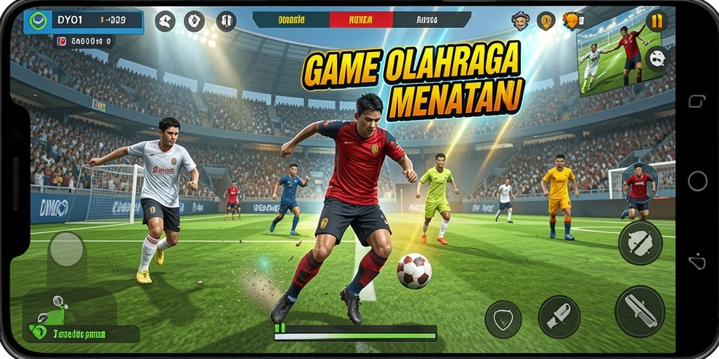 Screenshot gameplay DYO1 dengan aksi olahraga yang seru.