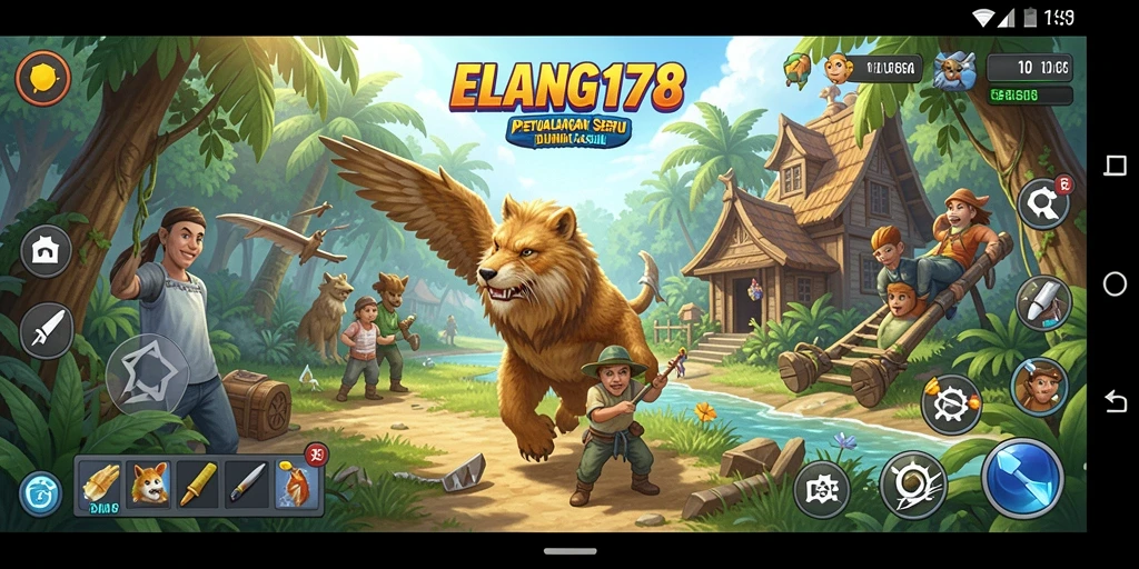 Tampilan seru dari gameplay ELANG178 yang penuh warna.