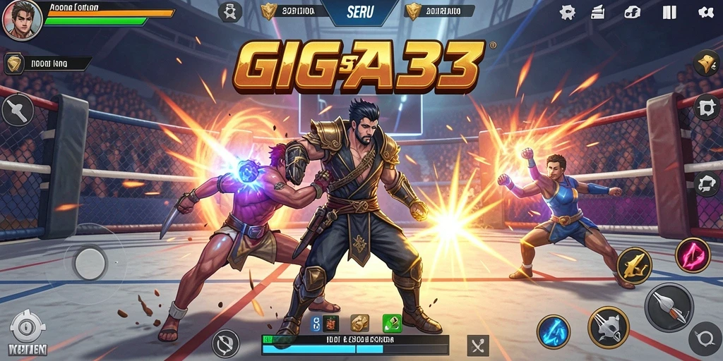 Screenshot GIGA33 menampilkan aksi pertarungan yang intens dan menarik.