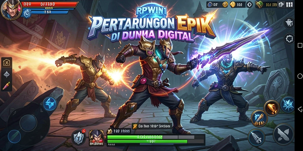 Tampilan gameplay Fighting RPWIN1 yang penuh aksi dan intens.