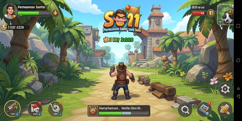 Tampilan gameplay SE328 yang cerah dan penuh kesenangan.