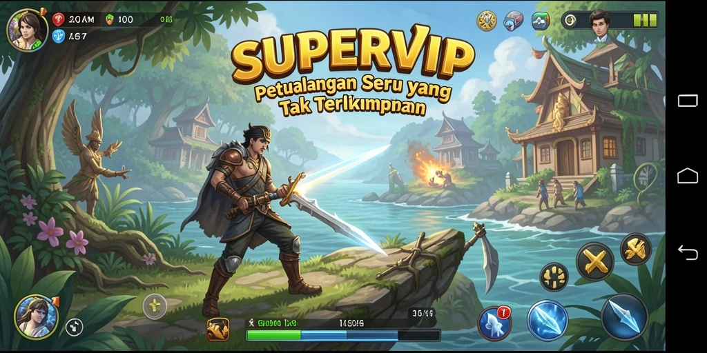 Tampilan gameplay SUPERVIP yang menarik dan penuh aksi petualangan.