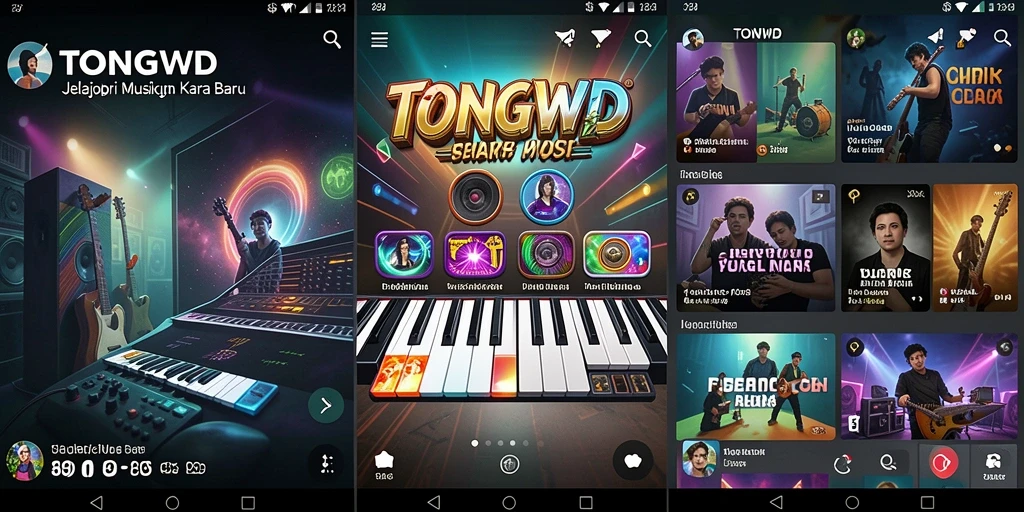 TONGWD menampilkan gameplay musik yang mengasyikkan dan interaktif.