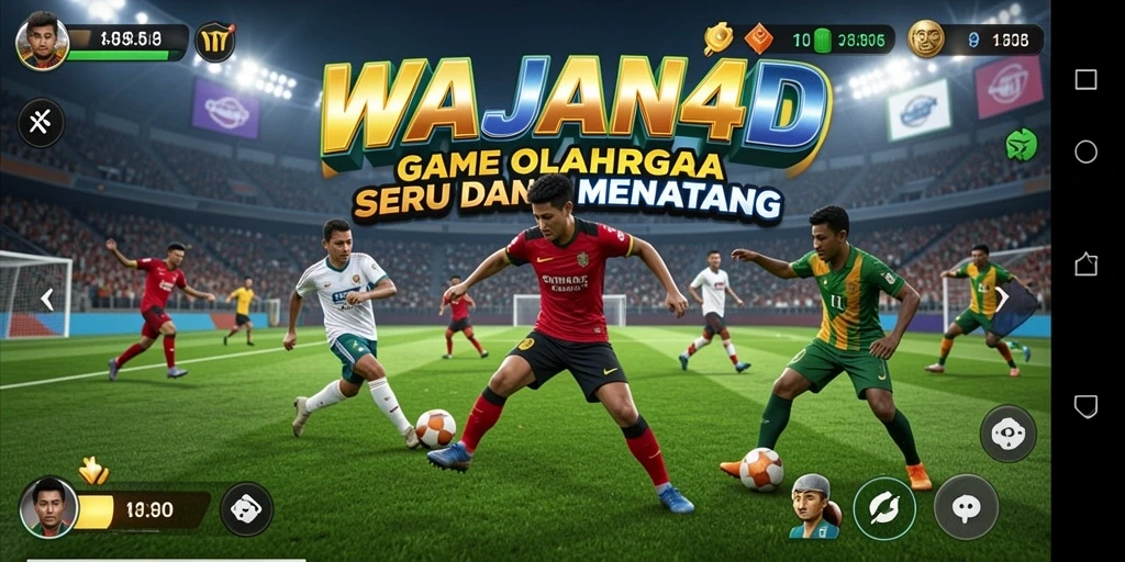 Tampilan gameplay seru dari WAJAN4D yang menampilkan aksi olahraga.